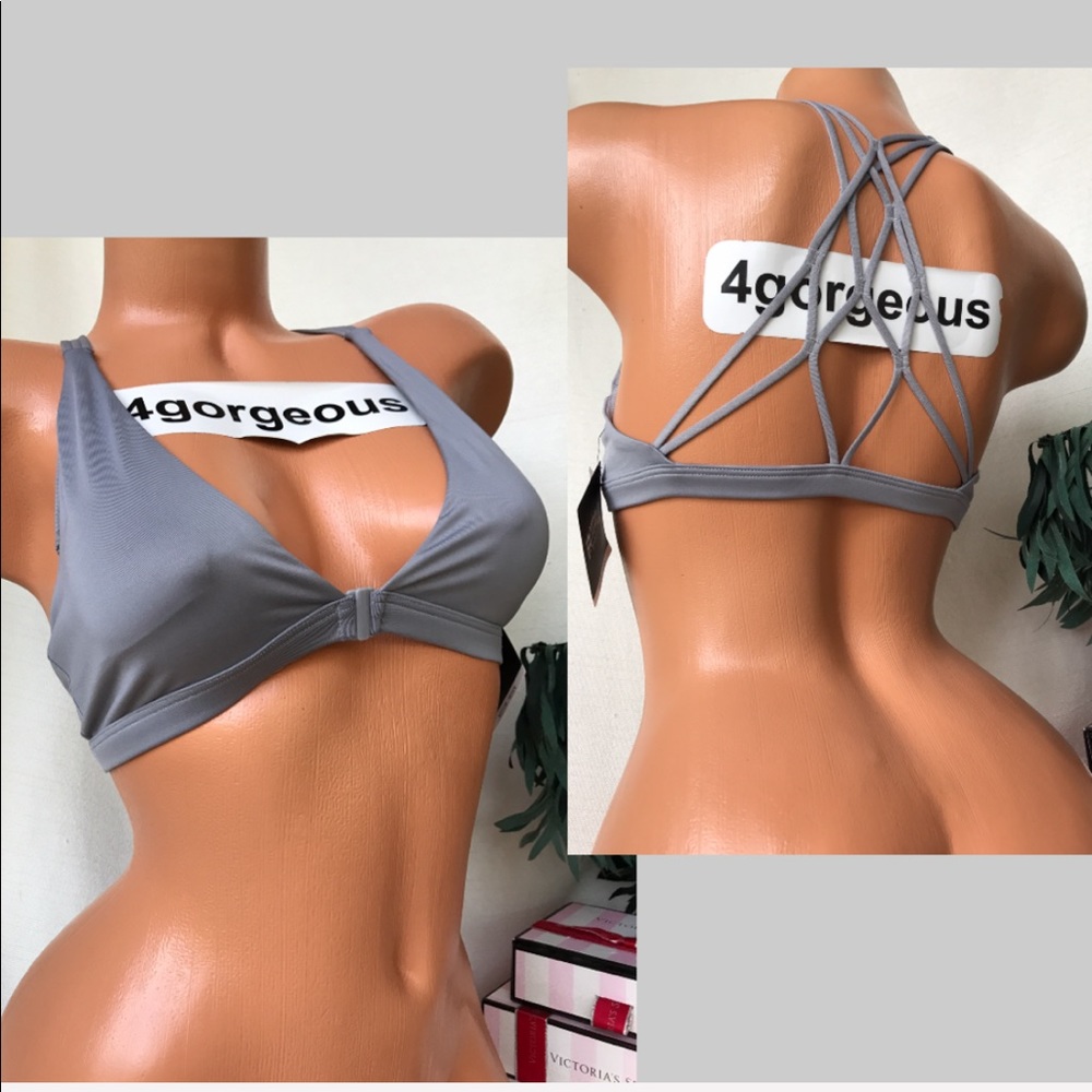 VS S M FRONT CLOSE RACERBACK STRAPPY CAGED SPORT BRA